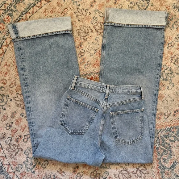 Agolde Dame High Rise Wide Leg Denim Jeans — Size 25 - Picture 5 of 7